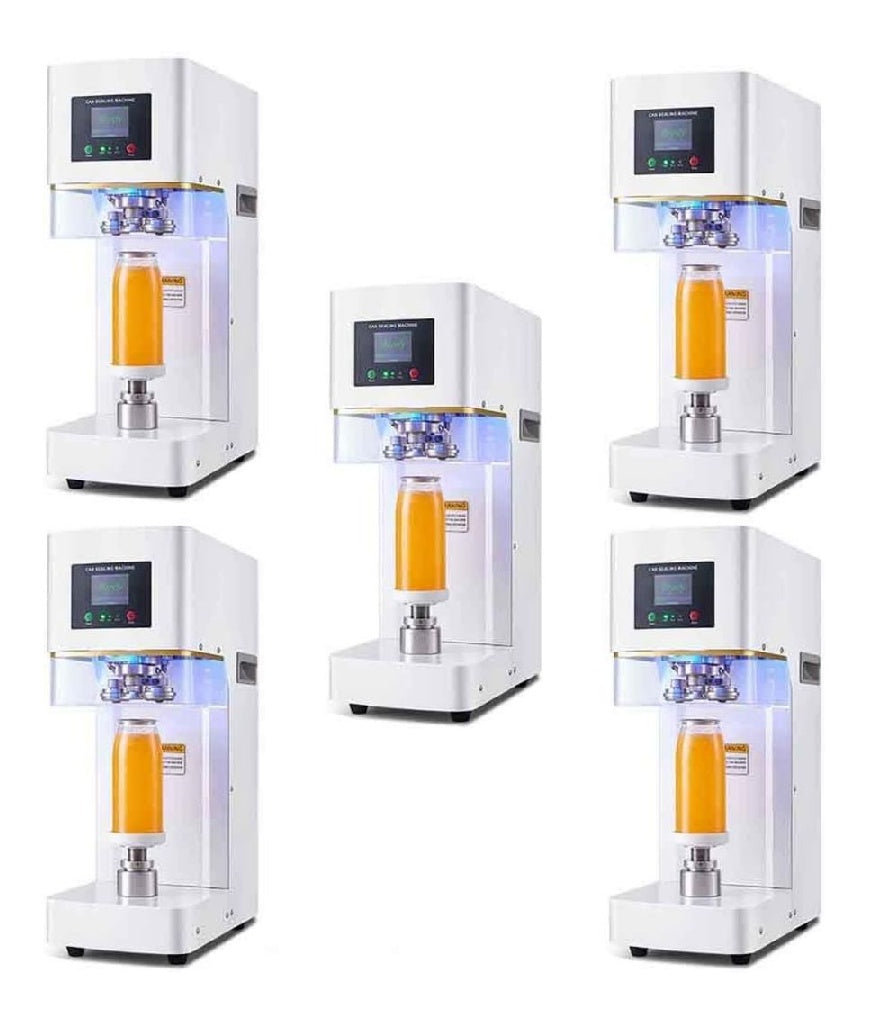 Automatic Sealing Can Machine – Adjustable 4567 Height Can Caliber 55mm/ 216 Inch Smart LCD for Cans Jars Bottles White