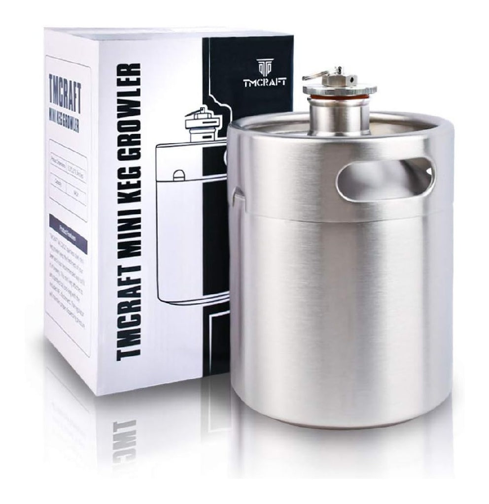 Mini fût en acier inoxydable de 2 litres brasseur de bière portable avec soupape d’échappement capuchon conçu pour garder les boissons fraîches