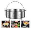 Panier en vapeur acier inoxydable pour cuisson à une vapeur de légumes et de fruits casserole avec poignée rond 20 cm