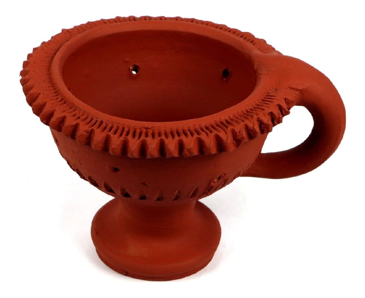 Cup Dhuni Brûleur dans terre cuite naturelle fait à la main avec poignée 114 cm