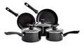 Ensemble batterie de de cuisinette 5 pièces antiadhésifs possédant couvercles pour plaques à induction Noir