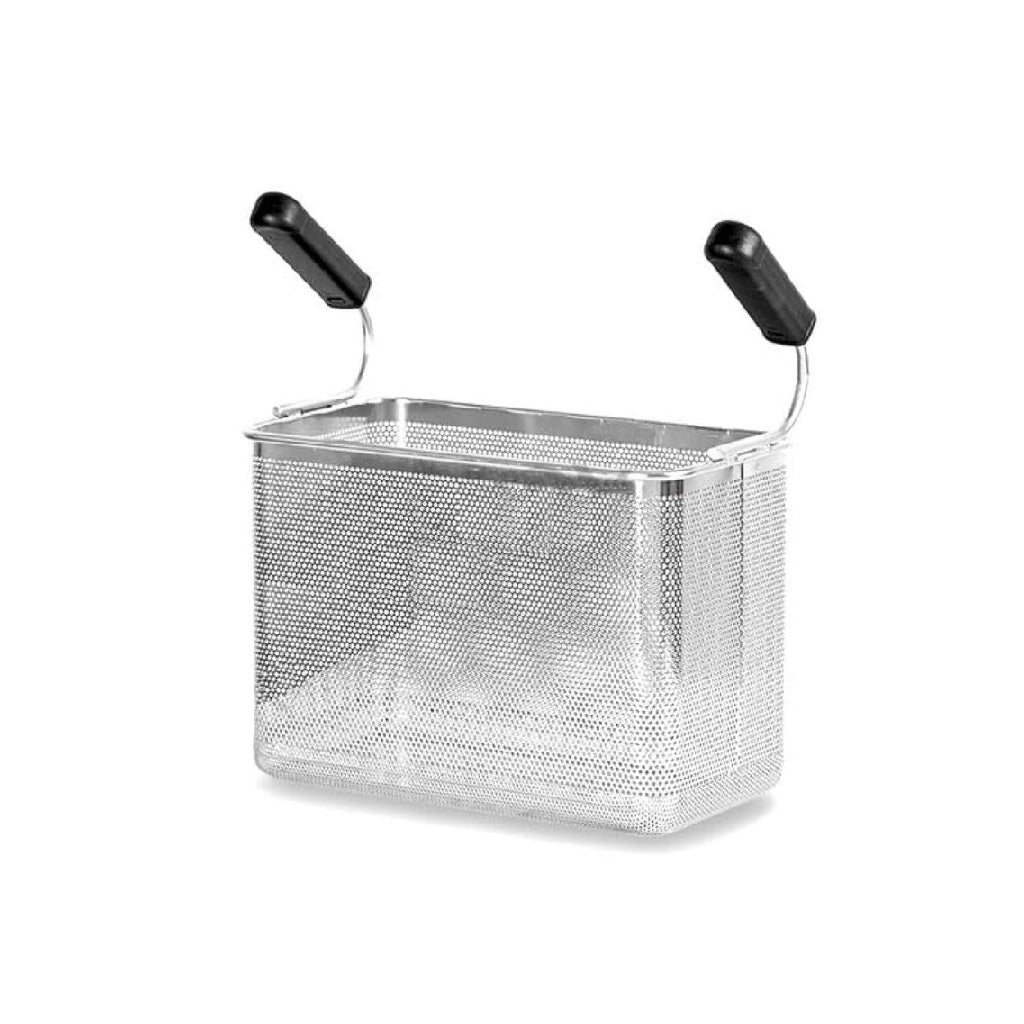Panier à pâtes universel 1/3 en acier inoxydable 29 x 16 x 20 cm – Poignée pliable ergonomique – Résistant lavable au lavevaisselle utilisation prolongée